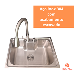 Cuba Gourmet com Acessórios e Torneira Extensível Escovada - 2