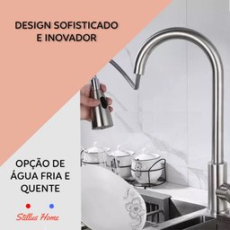 Cuba Gourmet com Acessórios e Torneira Extensível Escovada - 10