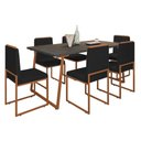 Ver imagem 3 de Conjunto Duas Cadeiras Sala Jantar Barcelona Base Bronze:preto