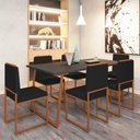 Ver imagem 2 de Conjunto Duas Cadeiras Sala Jantar Barcelona Base Bronze:preto