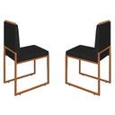 Ver imagem 1 de Conjunto Duas Cadeiras Sala Jantar Barcelona Base Bronze:preto