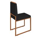 Ver imagem 4 de Conjunto Duas Cadeiras Sala Jantar Barcelona Base Bronze:preto