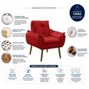 Ver imagem 6 de Sofá Conjunto Poltrona e Sofá Pequeno 2 Lugares Fixo 140cm Vermelho Suede