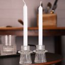 Ver imagem 3 de Candelabro Castiçal Porta Velas de Vidro 6x7cm Cj C/2 61933