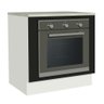 Balcão para Forno de Embutir 80 X 60 Cm com Tampo Branco/preto Agata, Glamy Madesa - 1