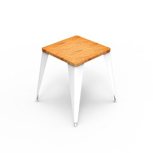 Mesa 60x60cm Design Premium Iron Tolix Industrial Branco Tampo Sublimado
