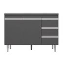 Ver imagem 1 de Balcão de Pia Cozinha Andréia 120cm Cinza sem Tampo Ajl Móveis