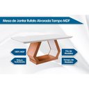 Ver imagem 2 de Conjunto: Mesa de Cozinha Alvorada Tampo Madeirado C/ Vidro Canto Reto 180x90cm e 6 Cadeiras