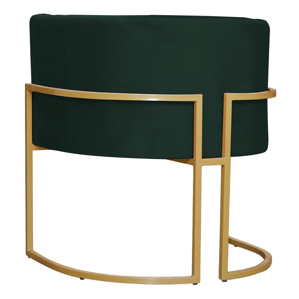 Poltrona Decorativa Sala de Estar Luana Base Gold Veludo Verde - Montanaris Decor Md Montanaris Deco - 2