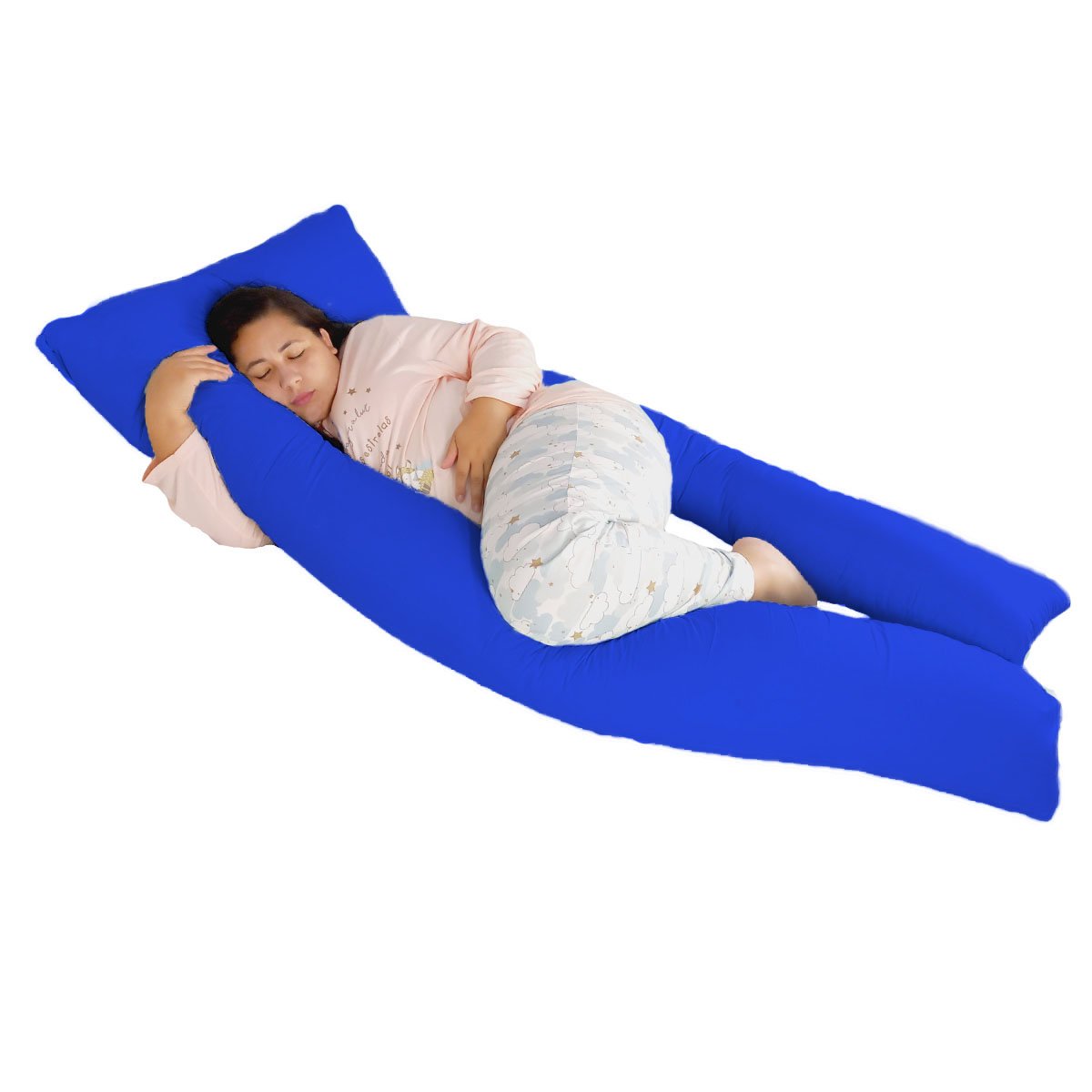 Capa para Travesseiro de Corpo U Anatômico 190x80cm Happy Line - Azul