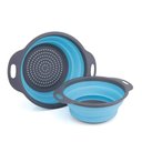 Ver imagem 1 de Escorredor de Alimentos em Silicone Retratil Portatil Macarrao Lavar Legumes Salada Frutas Cozinha