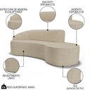 Ver imagem 3 de Sofá Living 4 Lugares 280cm Braço Esquerdo Mozart D06 Linho Bege Escuro - Mpozenato