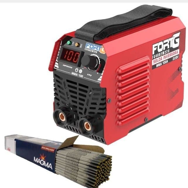 Máquina de Solda Inversora Mma 100a Fg4002 220v Kit Eletrodo