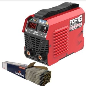 Máquina de Solda Inversora Mma 100a Fg4002 220v Kit Eletrodo