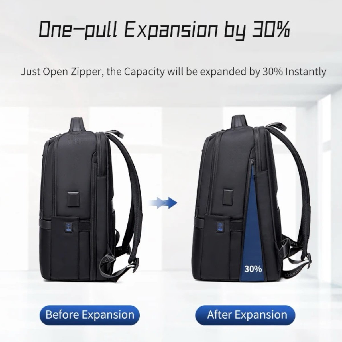 Mochila Viagem Executiva Negócios Impermeável Expansível 23l - 8