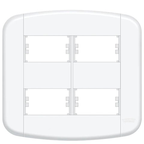 Placa 4X4"" - 4 Módulos Distanciados Blanc Mais - 11439430 - FAME PLACA 4X4 4 MODULOS DIST BLANC+ - 