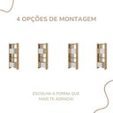 Ver imagem 4 de Kit 2 Estantes Livreiros para Escritório e Home Office Arbos Bege/Olmo/Branco Artany