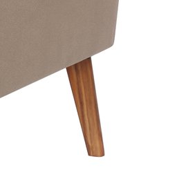 Puff Carré Poptem Quadrado Capitonê bege banqueta madeira quadrado decorativo - 4