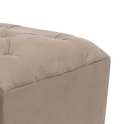 Puff Carré Poptem Quadrado Capitonê bege banqueta madeira quadrado decorativo - 5
