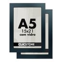 Ver imagem 1 de Kit 2 Molduras 15x21 Foto A5 Vidro Porta Retrato Parede Qualidade Premium Quadros Decoração Arte Ima