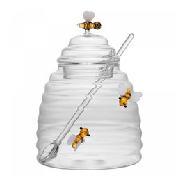 Açucareiro de Vidro com Colher e Tampa Lovely Bee 470ml - 2