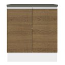 Ver mais imagens de Balcão Armário de Cozinha 100% MDF 70 cm 2 Portas Branco/Rustic Acordes Madesa