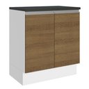Ver imagem 1 de Balcão Armário de Cozinha 100% MDF 70 cm 2 Portas Branco/Rustic Acordes Madesa
