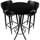 Ver imagem 1 de Cj Mesa Madeira 60cm - Bistrô Fixa 98cm + 2 Banquetas 73 - Preta - Liso
