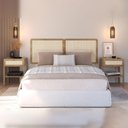 Ver imagem 2 de Cabeceira Cama Casal 160cm e 2 Mesas de Cabeceira com Gaveta Cor:hanover