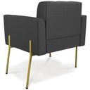 Ver imagem 7 de Poltrona Sala Pé Metal Dourado Kit 2 Ana Sintético Preto - Ibiza