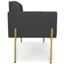 Ver mais imagens de Poltrona Sala Pé Metal Dourado Kit 2 Ana Sintético Preto - Ibiza