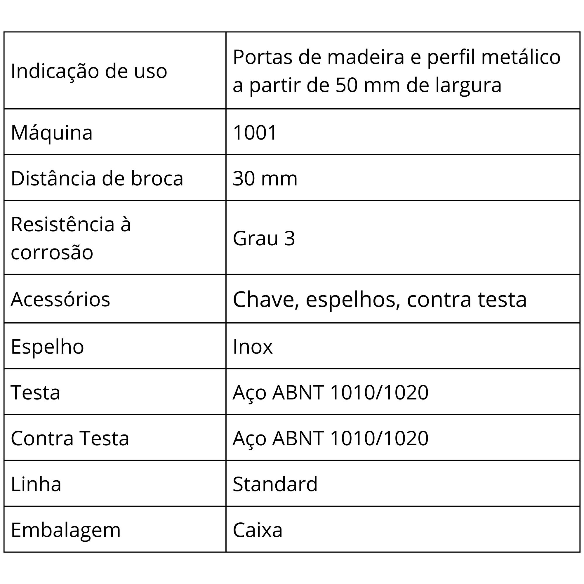 Fechadura Auxiliar 1001 com Espelho Inox Trava Tetra Stam - 7