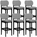 Ver imagem 1 de Kit 6 Banquetas Alta Bar Cozinha Sala Jantar Fixa Betta L02 Preto Suede Pied Poule - Lyam Decor