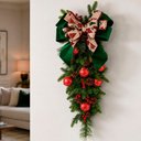 Ver imagem 3 de Guirlanda Coroa Natal Enfeite Pinha Bolas Porta Parede 85cm