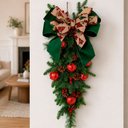 Ver imagem 1 de Guirlanda Coroa Natal Enfeite Pinha Bolas Porta Parede 85cm