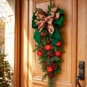 Ver imagem 2 de Guirlanda Coroa Natal Enfeite Pinha Bolas Porta Parede 85cm