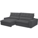 Ver imagem 5 de Sofá Retrátil Reclinável para Sala de Estar Living 290cm Dimas F04 Bouclê Grafite - Lyam Decor
