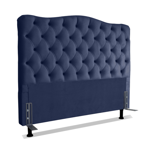 Cabeceira Para Cama Box Casal 1,4 M Realeza:Suede Azul Marinho