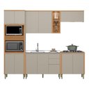 Ver imagem 1 de Cozinha Completa Allure 12 Portas 3 Gavetas 100% Mdf Jequitibá/gris Fosco - Linea Brasil