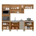 Ver imagem 3 de Cozinha Completa Allure 12 Portas 3 Gavetas 100% Mdf Jequitibá/gris Fosco - Linea Brasil