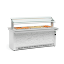 Ver imagem 1 de Buffet Térmico Linha Vitra Gbta-200Br Branco/Mármore com Vidros Serigrafados e Iluminação LED