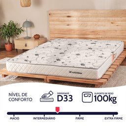 Colchão Solteiro Espuma D33 Certificada 88x188x14cm Bf Colchões - 3