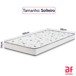 Colchão Solteiro Espuma D33 Certificada 88x188x14cm Bf Colchões - 2