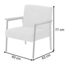 Ver imagem 3 de Kit 3 Poltronas Fontana Couro Preto Base em Madeira com Metal Preto