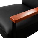 Ver imagem 7 de Kit 3 Poltronas Fontana Couro Preto Base em Madeira com Metal Preto