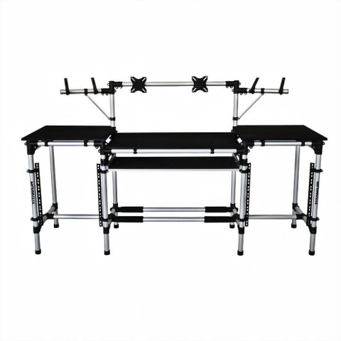 Rack Titanium Linear Rav-l Ideal P/ Set Dj Conta C/ Suporte Vesa