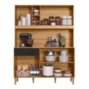 Ver imagem 2 de Cozinha Compacta Erva Doce 140 6 Portas 1 Gaveta Freijó/preto Esfera - Nicioli