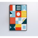 Ver imagem 2 de Quadro Geométrico Colorido 10 40x60 Cm Vidro Impresso
