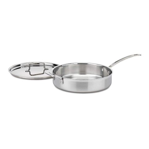 Sauté Pan Cuisinart Multiclad Pro 5,5 Litros com Tampa e Alça Auxiliar