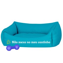 Cama Pet Cachorro Gato Pequeno Azul Não Mexa No Meu Cantinho:Azul - 2